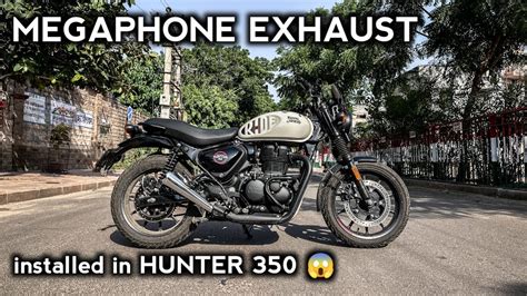 MEGAPHONE EXHAUST INSTALLED IN HUNTER 350 ROYAL ENFIELD YouTube