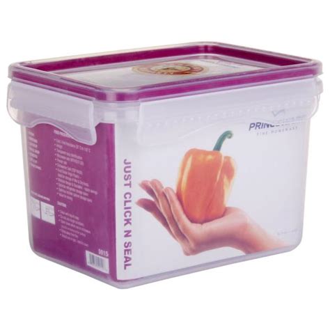 Princeware Click N Seal Transparent Square Tall Plastic Container