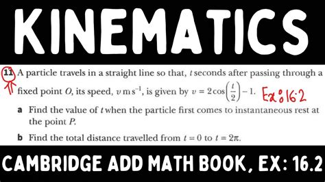 Kinematics Cambridge Igcse And O Level Add Math Book Exercise 16 2