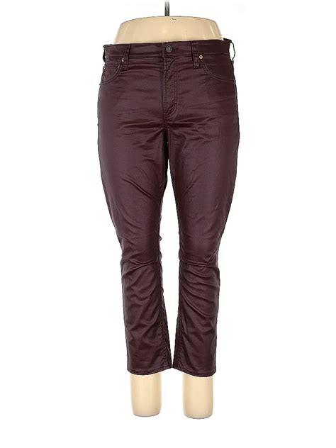 Gap Solid Maroon Burgundy Faux Leather Pants Size 14 68 Off Thredup