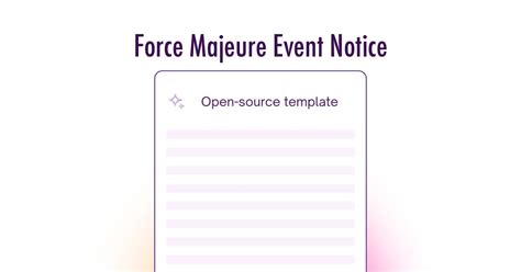 Force Majeure Event Notice Template Uk