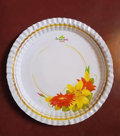 Inch Itc Gsm Printed Paper Plate At Rs Piece Paper Plate In