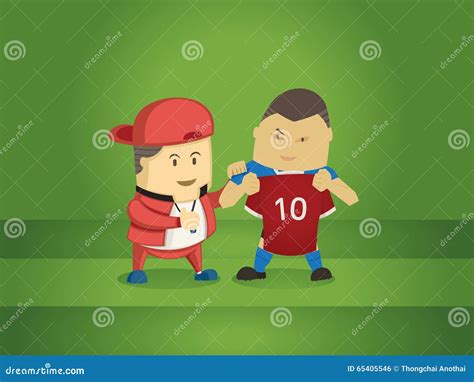 Coach Transfer New Footballer with Great Deal Stock Vector ...