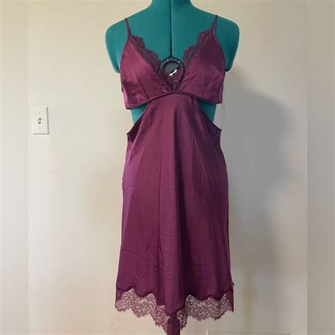 Victoria S Secret Intimates Sleepwear Nwt Victorias Secret Lingerie Burgundy Chemise Slip