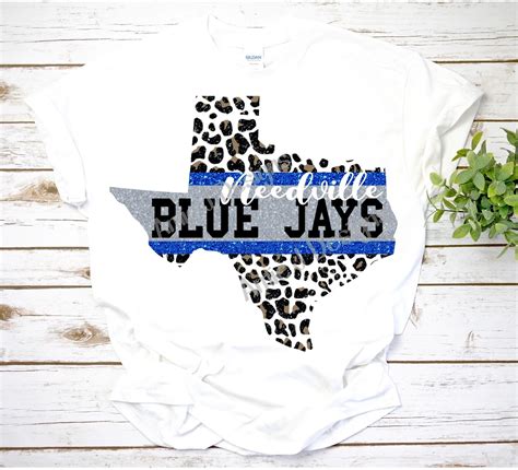 Needville Blue Jays Blue and Silver Glitter Texas PNG | Etsy