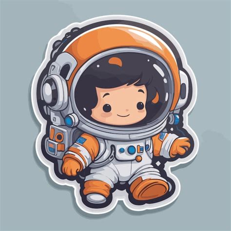 El Vector De Dibujos Animados Del Astronauta Lindo Vector Premium