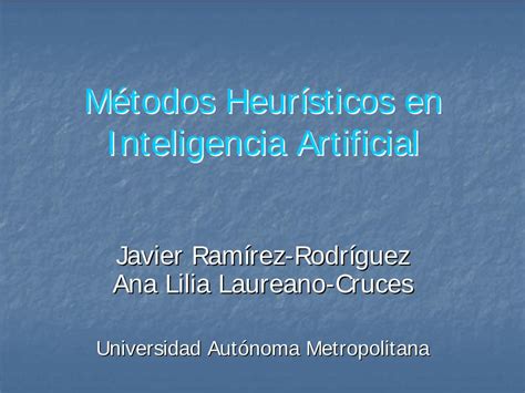 Pdf M Todos Heur Sticos En Inteligencia Artificialinteligencia