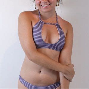 Bettinis Swim Keyhole Halter Top W Twisted Back In Striped Nude Poshmark