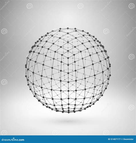 Esfera Poligonal De La Malla De Wireframe Ilustraci N Del Vector