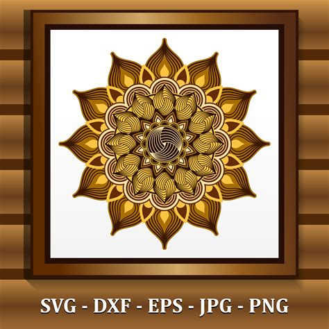 Sunflower Mandala SVG 3D Layered Cut Files For Laser CNC Cu Inspire