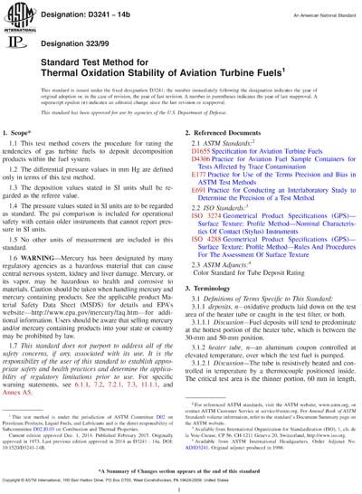 Astm D3241 14b Standard Test Method For Thermal Oxidation Stability