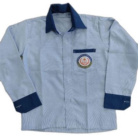 Plain Unisex Blue School Uniform Shirt, Size: Small at Rs 165/piece in ...