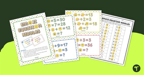 Emoji Equation Riddles - Determine the Unknown | Teach Starter