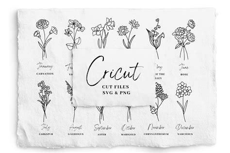 Birth Month Flower Svg Bundle Cricut Grafika Przez Gaborstudiodesign