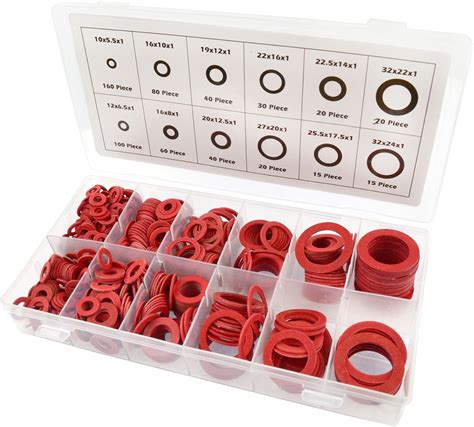 Business Industrial RED FIBRE FLAT SEALING WASHERS M3 M4 M5 M6 M8 M10