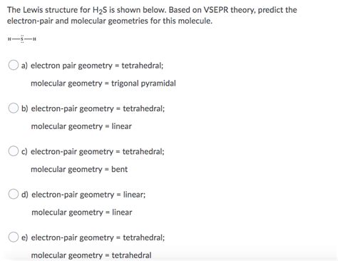 solved  lewis structure  hs  shown  based  cheggcom