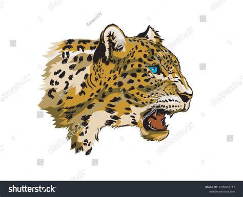 Leopard Head Vector Roaring Wild Animal Stock Vector Royalty Free