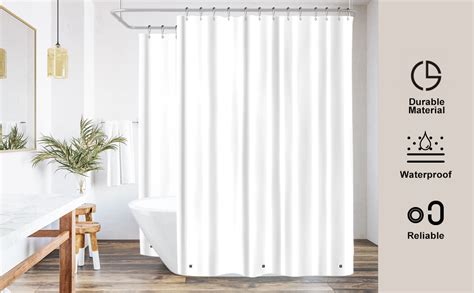 Amazon Riyidecor White Bathtub Shower Curtain Clawfoot Tub Liner