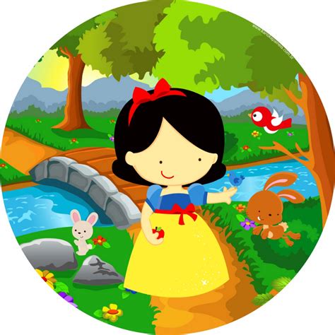 Painel Redondo Branca de Neve Cute | Shopee Brasil