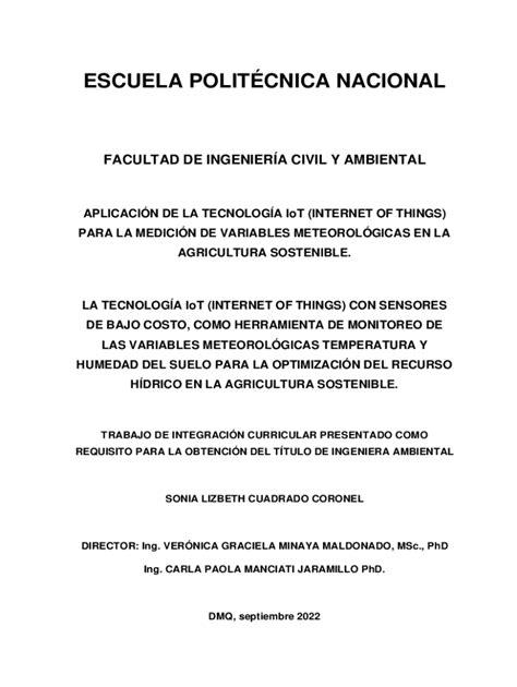 Completable En L Nea Bibdigital Epn Edu Aplicacin De La Tecnologa Iot