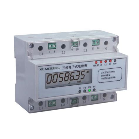 Three Phase Modular Energy Meter Din Rail Kwh Meter With 4 Wire