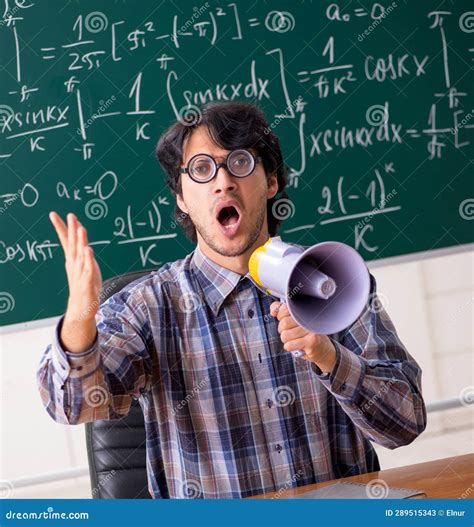 Funny Male Math Teacher in the Classroom Stock Image - Image of math ...