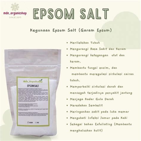 Jual Epsom Salt Garam Inggris Murni Untuk Rendam Bath Detox Kg