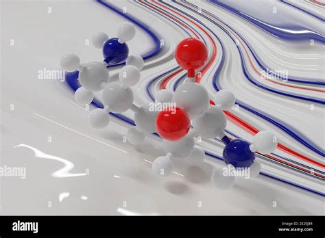 Lysine L Lysine Lys K Amino Acid Molecule 3d Rendering Ball And Stick Molecular Model