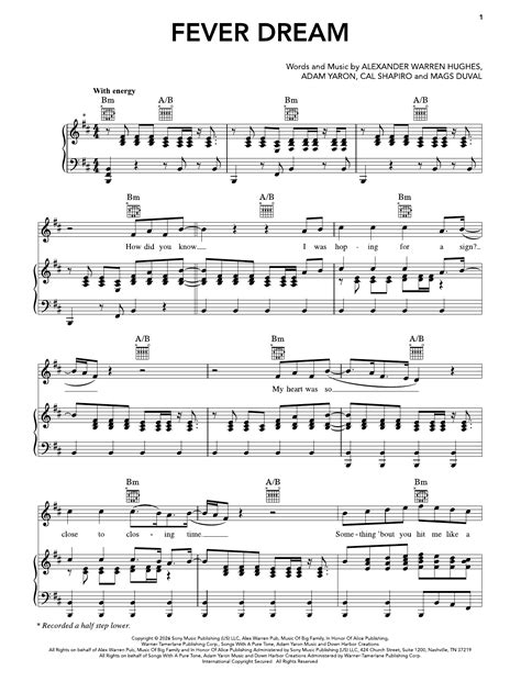 fever dream par alex warren partitions pour piano chant accords de
