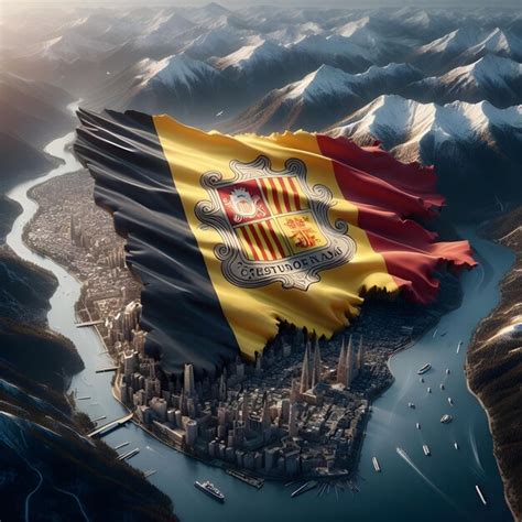 Premium Ai Image Andorra Map With Waving Flag Of Country Realistic Photo