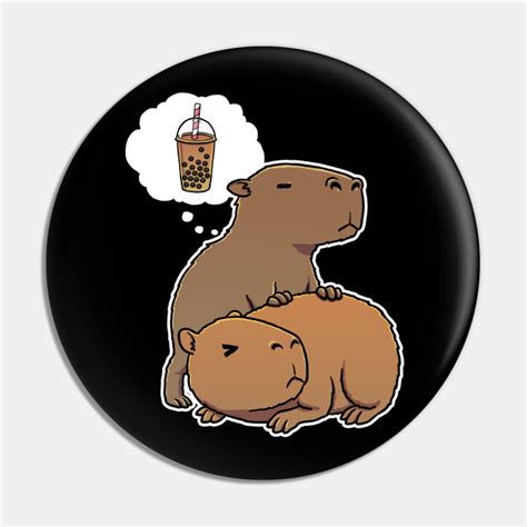 Capybara Thirsty For Bubble Tea Capybara Pin Teepublic