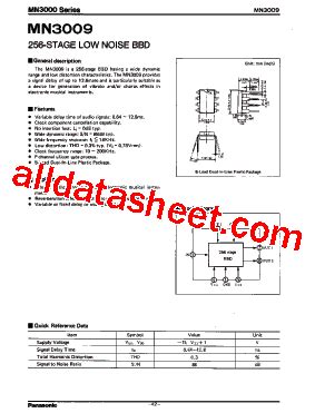 MN3009 データシート PDF Panasonic Semiconductor