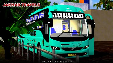 Jakhar Travels Livery For Volvo B11r Sleeper Shell Bus Mod For Bussid