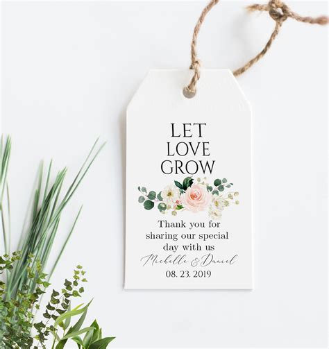 Let Love Grow Wedding Favor Tags Plant Seeds Bridal Shower Etsy