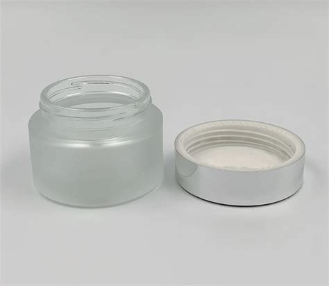 Frosted Cosmetic Jar Glass Jar For Cosmetic 50ml With Silver Aluminum Cap Buy 50g Glass Empty