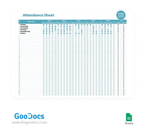 Simple Student Attendance Sheet Template In Google Sheets