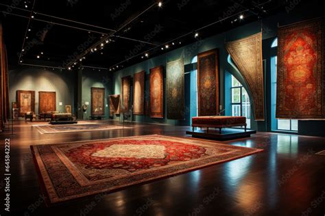 Elaborately designed Persian rugs on display, exemplifying the artistic ...