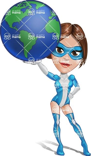 Super Woman Cartoon Vector Hero Character Earth Graphicmama