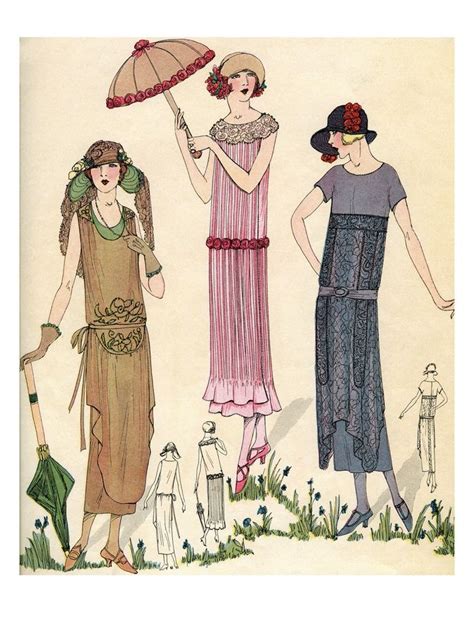 Illustration Of Women In 1920s Fashion Giclee Print At Art Deco Fashion 1920s Fashion