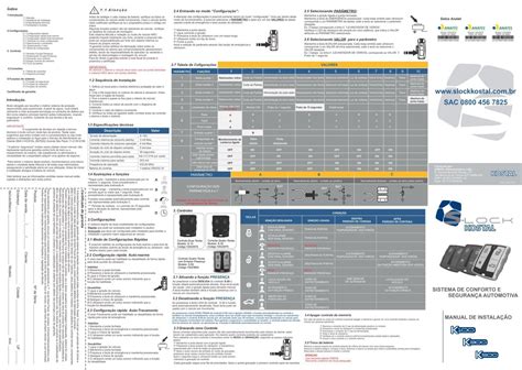 Guia De Instalação Alarme Kostal K connect Hyundai Hb20 zun