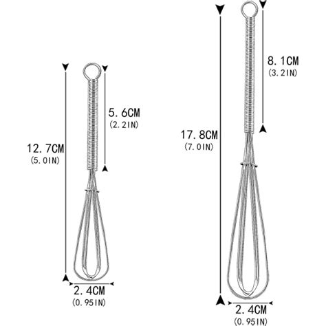 Set Med 2 Professionella Vispar Plus Liten Blandningsvisp Rostfritt