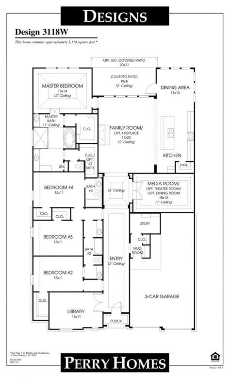 Harvest Green Perry Homes Floor Plan 3118w