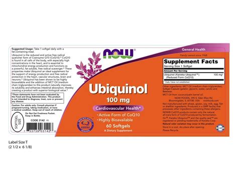 Ubiquinol Mg Softgels Now Pl Suplementos