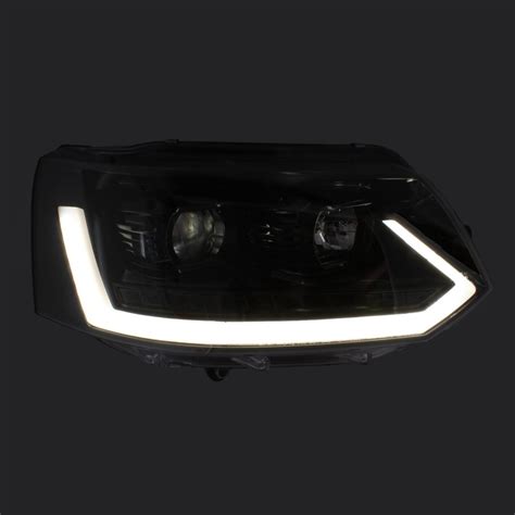 VW T5 1 LED DRL Headlights Chilli Jam Vans