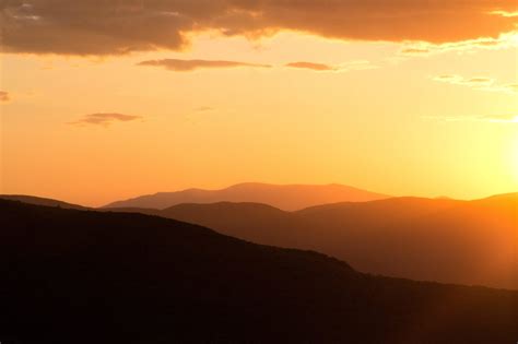 Free picture: onrage sunset, dusk, hills, sunset, mountains, sky, summer