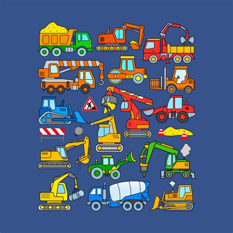 Kids Excavator And Construction Vehicle Design - Kids Excavator - T-Shirt