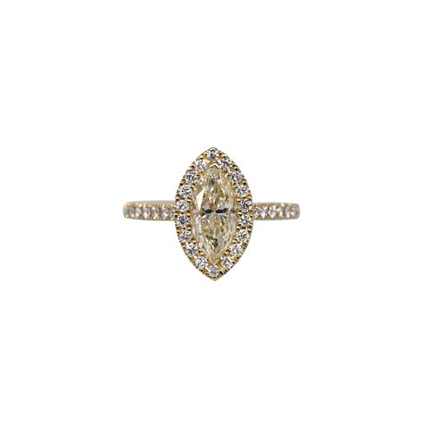 Marquise Halo Yellow Diamond Ring | Doble Jewellers