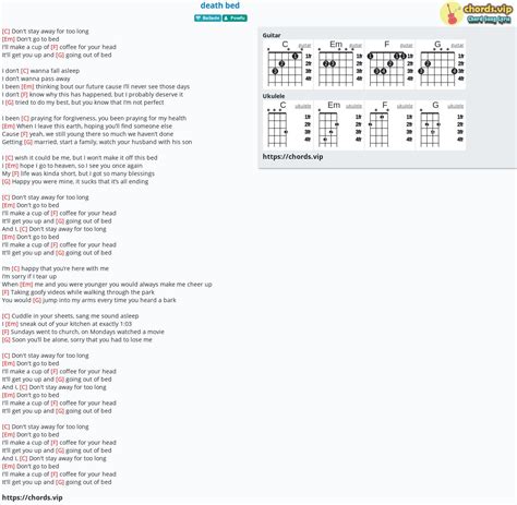 Chord: death bed - tab, song lyric, sheet, guitar, ukulele | chords.vip