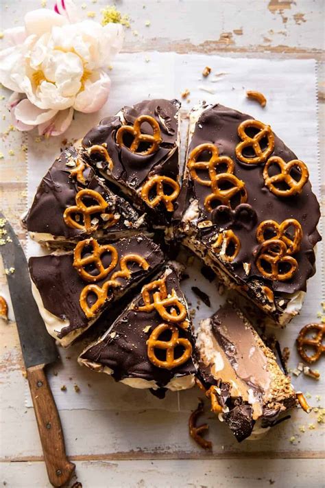 Fudgy Chocolate Peanut Butter Ice Cream Pretzel Cake Half Baked Harvest