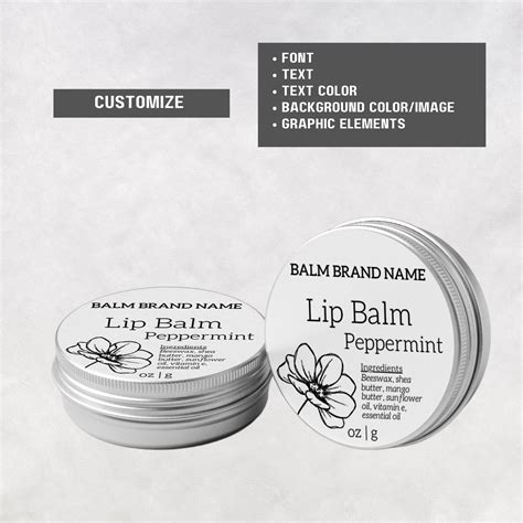 Round Lip Balm Tin Label Template Editable Lip Balm Sticker In Canva